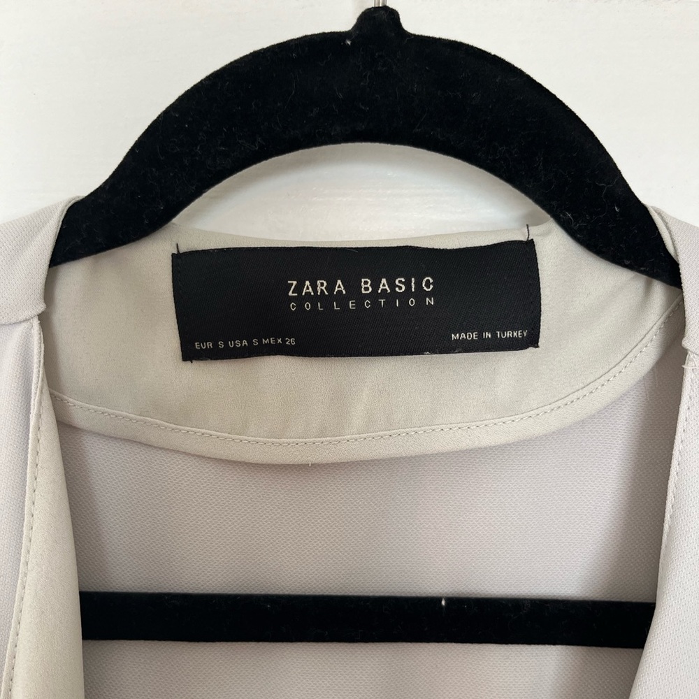 Zara Basic Open Front Lightweight Jacket Gray Sma… - image 2